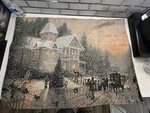 Thomas Kinkade Tapestry Fiber Optic Light Up Wall Hanging Winter Scene Art. Fixed Price $79.99.