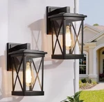 Lnc Modern Black Outdoor Lantern Sconce With Clear Glass Shade 1-LIGHT 2-PACK. Fixed Price $59.99.