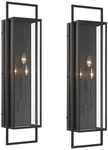 Possini Euro Jericho 35"H Textured Black Outdoor Wall Light Set Of 2. Fixed Price $699.98.