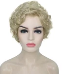 Monroe - Curly Kanekalon Synthetic Fiber Full Wig, 4.5 In, Light Blonde. Fixed Price $48.44.