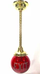 Great Fire Exit Pendant Light-vintage Ruby Red 6" Globe-brass-ready To Hang. Fixed Price $235.00.