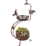 Solar Baths For Outdoors, Metal With Flower Planter Pedestal, A.... Fixed Price $62.29.