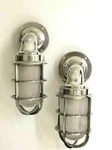 Aluminum Bulkhead Wall Sconce Light Fixture American Passageway Nautical Design. Fixed Price $350.00.