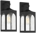 Possini Euro Tyne 16" Matte Black Lantern Outdoor Wall Light Set Of 2. Fixed Price $324.99.