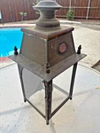 Antique 1913 French Copper Brass Glass Lantern L. Dorvaux Paris Porch Light Lamp. Fixed Price $450.00.
