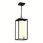 Satin Black One Light Outdoor Pendant From The Ren Collection. Fixed Price $375.00.