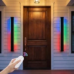 Dimmable 32" Led Outdoor Wall Sconce 2-PACK, Rgb & 5CCT Waterproof Lighting. Fixed Price $314.99.