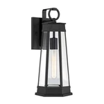 Savoy House Payne 1LT 19" Outdoor Wall Lantern, Black/clear Beveled 5-205-BK. Fixed Price $310.00.
