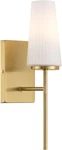 Savoy House Meridian 1LT Wall Sconce, Natural Brass/fluted White Opal - M90115NB. Fixed Price $50.68.