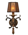 Fine Arts Lamps Epicurean Charred Iron 1-LIGHT Wall Sconce W/mica Shade 406850ST. Fixed Price $398.00.