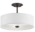 The Kichler Shailene 3-LIGHT Semi-flush Mount In Olde Bronze (model 43675OZ). Fixed Price $43.31.
