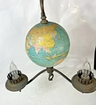 World Globe Hanging 3 Arm Brass Chandelier Map Library Lighting Fixture. Fixed Price $49.99.