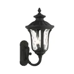 Livex Oxford 3 Light Upward Outdoor Wall Lantern, Textured Black 7856-14. Fixed Price $334.96.