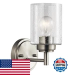Kichler Winslow 9.25 Wall Sconce Brushed Nickel 1-LIGHT Modern Mount. Fixed Price $78.17.