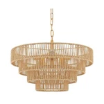 6-LIGHTS Hand-woven Rattan Pendant 4 Round Transitional Minimalist Boho.... Fixed Price $108.27.