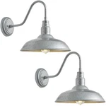 Goalplus 10IN. Dome Outdoor Gooseneck Barn Light, 2 Pack Galvanized Steel Exteri. Fixed Price $124.48.