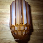 Rare 1930S Deco Skyscraper Light Glass Sconce Globe Filter Shade Frosted Amber. Fixed Price $379.00.