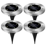 Solar In-ground Path Light, 4 Led Waterproof Black One Size. Fixed Price $43.99.