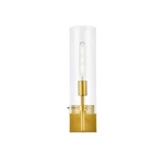 Living District Savant 1 Light Wall Sconce, Brass/clear - LD2362BR. Fixed Price $50.00.