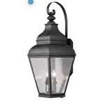 Livex Lighting 2607-04 Outdoor Wall Lantern With Clear Water Glass Shades. Fixed Price $299.99.