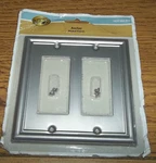 Hampton Bay Light Switch Plate Ascher Nickel Finish 2 Rocker Wall - New. Fixed Price $7.00.