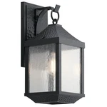 Kichler 49985 Black Springfield Single Light 17-3/4"H Outdoor Wall Sconce. Fixed Price $249.99.