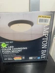 Hampton Bay 11IN Led Color Changing Flush Mount Oil- Rubbed Bronze Finish. Fixed Price $24.41.