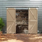 Barn Door Hardware Kit 10FT Heavy Duty Wall Mount Silver Jubest Rail Exterior. Fixed Price $179.99.