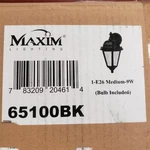 = Maxim Lighting Black Outdoor Wall 65100BK E26 Medium 9W W/ Bulb New. Fixed Price $49.49.