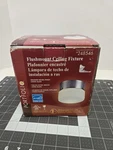 Portfolio Flushmount Ceiling Light Fixture #248546 Brushed Nickel White Glass. Fixed Price $15.96.