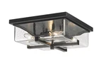 Z-lite 592F Sana 4 Light 12"W Outdoor Flush Mount Square Ceiling Black. Fixed Price $294.00.