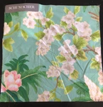 Schumacher Seychelles In Sea 16 1/2 X 3/4" Floral Cotton Fabric Sample. Fixed Price $17.99.