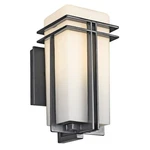 Kichler Tremillo Outdoor Wall 1LT 5.75X11.75", Black, Satin Etch Opal - 49200BK. Fixed Price $199.99.