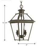 Luminosa Glenneyre 16''W 31.12 Height Exterior Hanging Lantern. Fixed Price $130.00.
