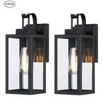 Hukoro 2-PACK Foothill 13.78 In. Matte Black Wall Lantern Sconce W/ Clear Glass. Fixed Price $25.99.