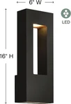 Hinkley Atlantis 16" Black Rectangle Modern Led Outdoor Wall Light. Fixed Price $250.00.