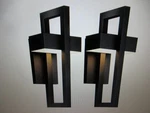 Lucky Money 16.5 In. Black Led Outdoor Hardwired Wall Lantern Scone 2PK. Fixed Price $104.45.