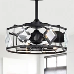 Dakota Bravo Crystal Ceiling Fandelier 25 Matte Black Finish 6 Light W Remote. Fixed Price $212.95.