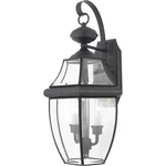 Quoizel NY8317 Black Newbury 2-LIGHT 20"H Outdoor Wall Sconce With Clear Glass. Fixed Price $147.99.