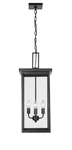 Powder Coated Black Four Light Outdoor Hanging Lantern From The Barkeley. Fixed Price $199.90.