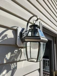 8067-965 Sea Gull Lancaster Outdoor Wall Lantern, Antique Brushed Nickel. Fixed Price $40.00.