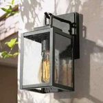 Lnc Black Outdoor Wall Sconce Porch Square Exterior Light W/ Seeded Glass Shade. Fixed Price $39.54.