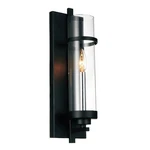 Black One Light Wall Sconce From The Sierra Collection. Fixed Price $106.00.
