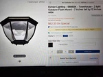 Kichler Lighting Townhouse 2-LIGHT Outdoor Flush Mount Light...over 1/2 Half Off. Fixed Price $30.00.