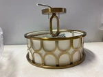 Meridian M60015NB 13" Brass 2-LIGHT Semi-flush Drum Ceiling Fixture. Fixed Price $97.99.