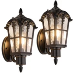 Sucolite Outdoor Wall Light Fixtures, Black & Gold Exterior Waterproof Porch .... Fixed Price $159.68.