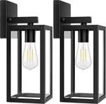 2-PACK Waterproof Outdoor Wall Lanterns, Black Anti-rust Sconces, Bulbs Not Incl. Fixed Price $74.99.