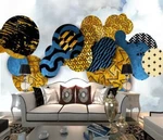 3D Golden Circle ZHUA6073 Wallpaper Murals Removable Self-adhesive Amy. Fixed Price $211.34.
