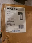 Kichler 59080 Bkt Black Westover Single Outdoor Wall Sconce. Fixed Price $50.00.
