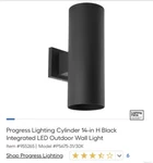 (1) New Progress Lighting 2-LIGHT Black Outdoor Wall Lantern P5675-31 14". Fixed Price $299.99.